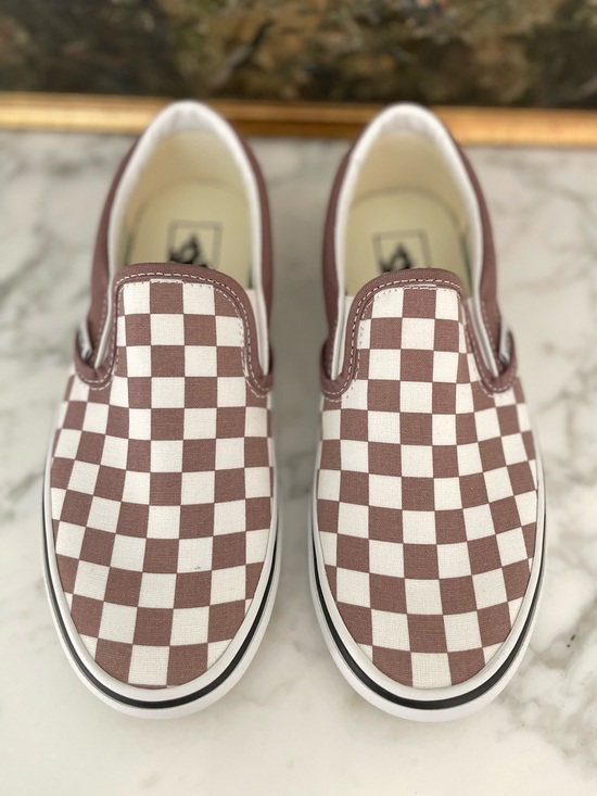 Vans Shoes - Vans Checkered Slip on Shoes Size 7.5 Dusty Rose Brown